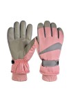 Pleneal Gants dhiver avec 10 doigts pour écran tactile et bande élastique multicouche confortable - Gants convertibles rose