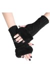 Briskorry Mitaines sans doigts pour femme - Chauffe-pouls dhiver - Automne - Hiver - Gants chauds - Mode tricotée - Poignet 