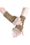 Briskorry Mitaines sans doigts pour femme - Chauffe-pouls dhiver - Automne - Hiver - Gants chauds - Mode tricotée - Poignet 