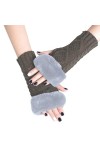 Briskorry Mitaines sans doigts pour femme - Chauffe-pouls dhiver - Automne - Hiver - Gants chauds - Mode tricotée - Poignet 