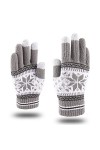 DondPO Gants Femme, Randonnée Coupe-Vent Epais Gants en Tricot Gloves écran Tactile Thermiques Moto Mitaines Gants Tricoté Mi