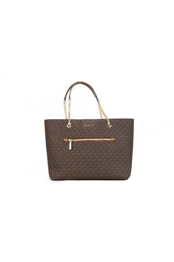 Michael Kors Jet Set Item Sac fourre-tout à chaîne avec poche avant Taille M, marron, L