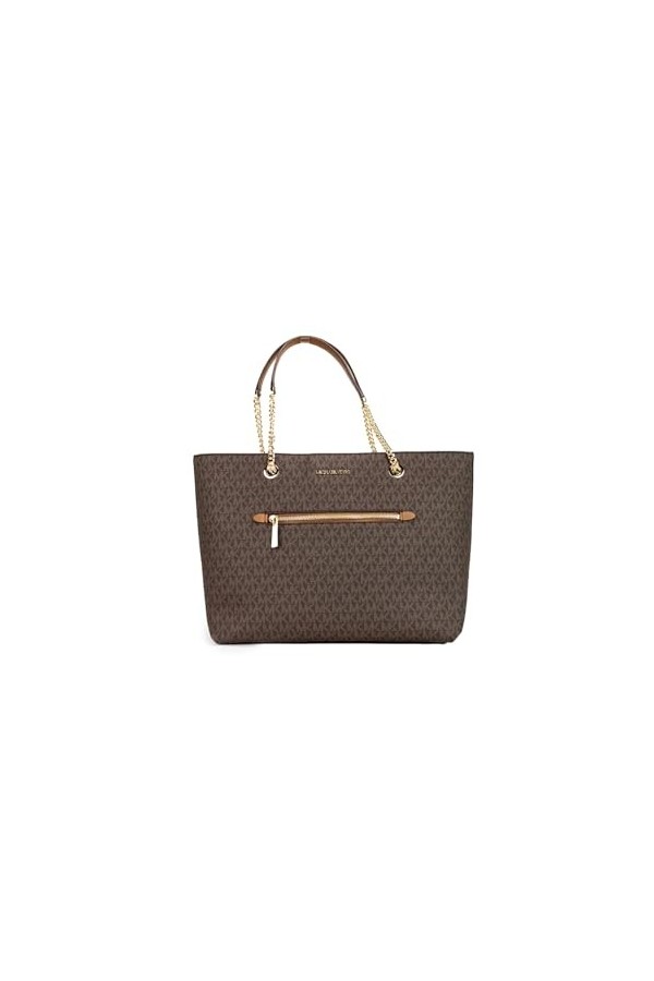 Michael Kors Jet Set Item Sac fourre-tout à chaîne avec poche avant Taille M, marron, L