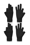 Becellen 2 Paires Gants Sans Doigts Hiver, Tricot Thermique Mitaine Demi-Doigts Gants Chauds Unisexes Femmes Hommes