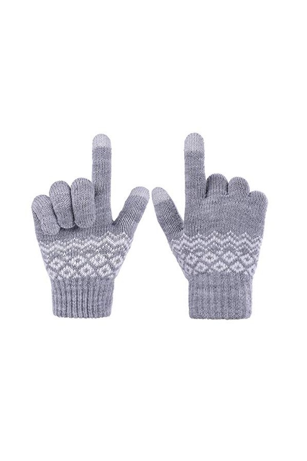 SHOLOV Gants Hiver, Gants Hiver Chaud Tactile Antiderapant Super Doux Gants Tricotés Sport Hiver Gants Vélo Cyclisme Moto pou