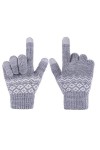 SHOLOV Gants Hiver, Gants Hiver Chaud Tactile Antiderapant Super Doux Gants Tricotés Sport Hiver Gants Vélo Cyclisme Moto pou