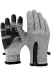 SHOLOV Gants Hiver, Gants Hiver Chaud Tactile Antiderapant Super Doux Gants Tricotés Sport Hiver Gants Vélo Cyclisme Moto pou