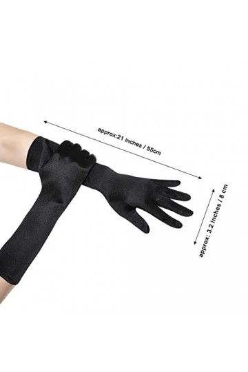 Zeayebsr 1 paire 1920 s Style longs gants de soirée noir blanc coude gants de mariée danse Costume gants Sexy femmes mariage 