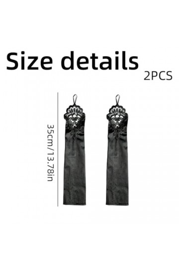 KGDUYC Gants et moufles femme,Gants longs noirs, adaptés aux gants sans doigts de longueur moyenne de mariage