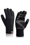 Maylisacc Gants Tactiles Femme Gant Thermique Froid avec Prise Anti-Dérapante en Silicone de Grande Taille, écran Tactile pou