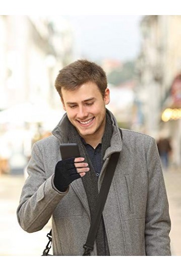 2 Paires Gants Demi-Doigts Gants sans Doigts Chauds Unisexes dHiver pour Hommes Femmes Noir 