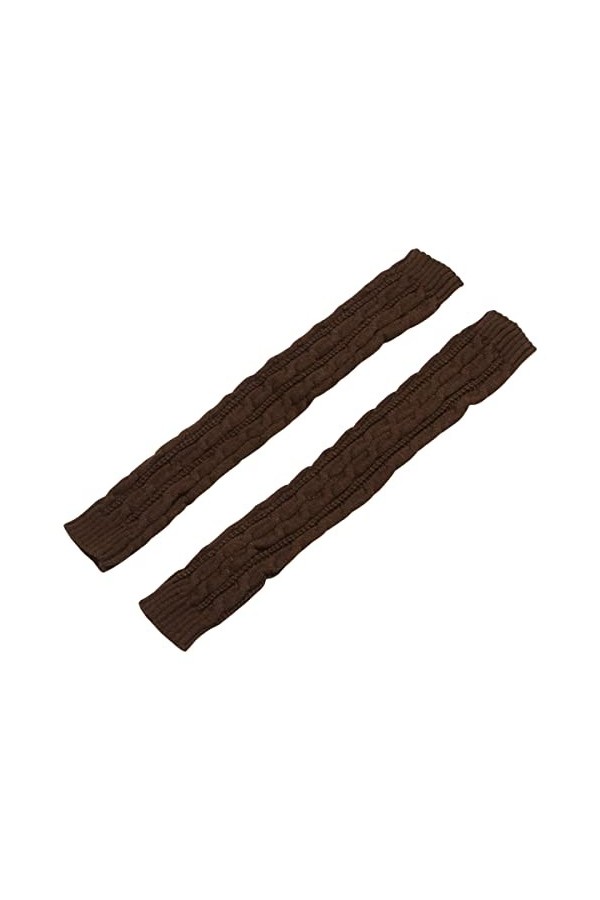 SamHeng Moufles en tricot pour femmes, hiver, chaudes et longues, sans doigts, avec trous pour le pouce