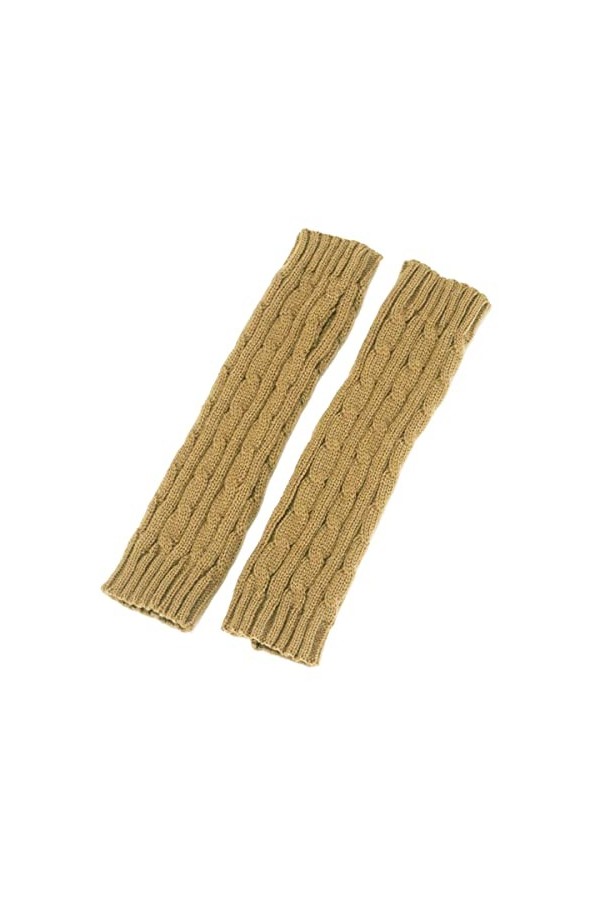 SamHeng Moufles en tricot pour femmes, hiver, chaudes et longues, sans doigts, avec trous pour le pouce