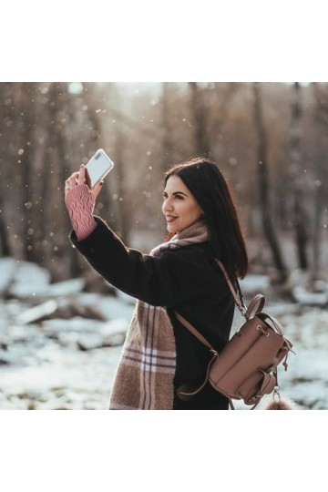 Gants Sans Doigts Gants Thermique dHiver Demi Doigts Gants avec Trou de Pouce Tricoté Chaudes Poignet pour Femmes et Filles 