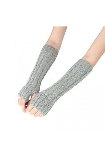 Chauffe-bras en tricot avec trou pour le pouce pour les femmes, gants longs dhiver sans doigts pour les bras, accessoires d