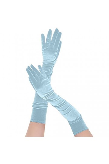 Memoryee Femmes Sexy Longs Gants Satin Coude Longueur 21 "Extensible Années 1920 Opéra De Mariage Soirée De Danse Gants et Mi