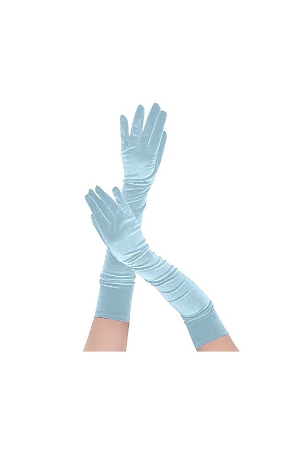 Memoryee Femmes Sexy Longs Gants Satin Coude Longueur 21 "Extensible Années 1920 Opéra De Mariage Soirée De Danse Gants et Mi