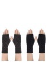 Gants en Tricot Femme Hiver Mitaines Sans Doigts Chaud Poignet Main Bras Mitaines Tricotés, Simples Confortable Arm Gants à E