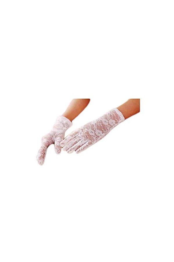 Gants De Femme Gants De En Young Styles Dentelle Mariée Fête De Mariage Soirée De Fête Moufles En Filet Moufles Color : Schw