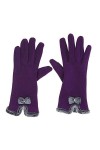 Femmes Femelle Gants DHiver DÉcran Moutons Young Styles Tactile Bowknot Moufles Mitaines Moufles Color : Schwarz, Size : O