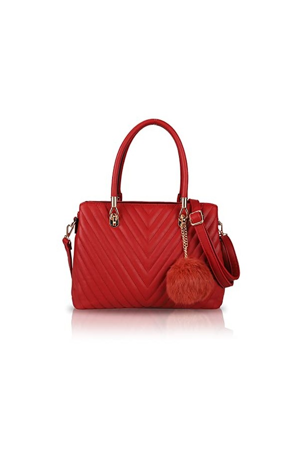 AFKOMSTBoho Crossbody - Sac pour femme avec 2 glands, taille moyenne 33 cm, rose pink , taille moyenne, argent...