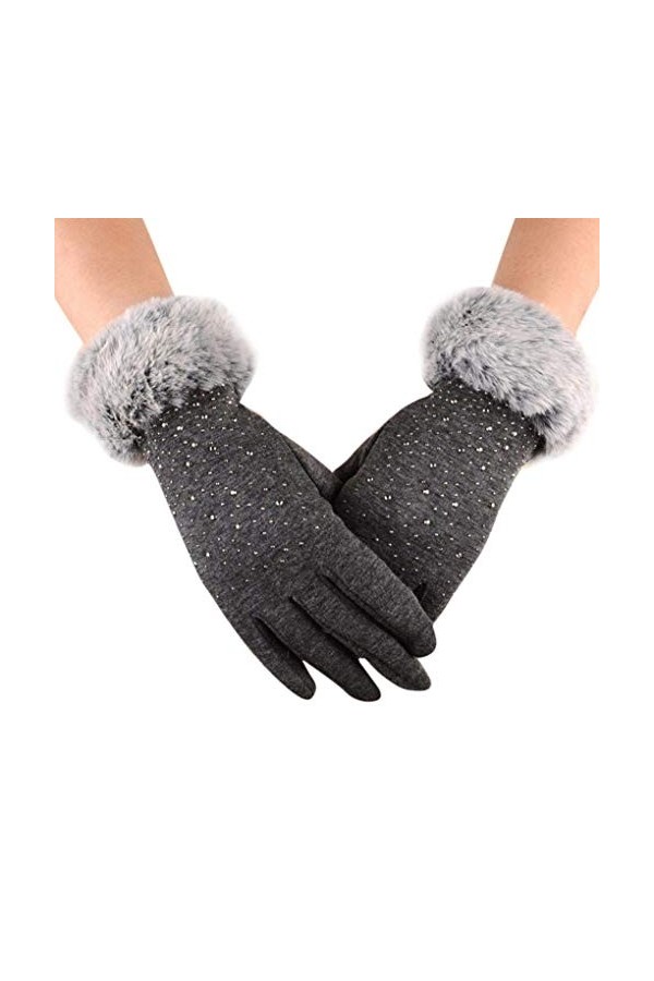 Gants Chauds De Sports Plein Air Young Styles De DHiver DÉcran Tactile Pour Femmes Moufles Moelleuses Moufles Color : Rot,