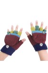 JIAHFR Enfants Gants Sans Doigts Mitaines Chaudes en Peluche Chaude Gants Tricotés avec Fermeture à Rabat, Automne Hiver Gant