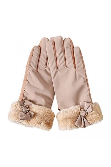 Gants Chauds Gants Épais Doublés Coupe-Vent,Gants Femme Hiver Chaud Polaire Mitaines Laine Moufles Chauffantes Femme Gants Hi