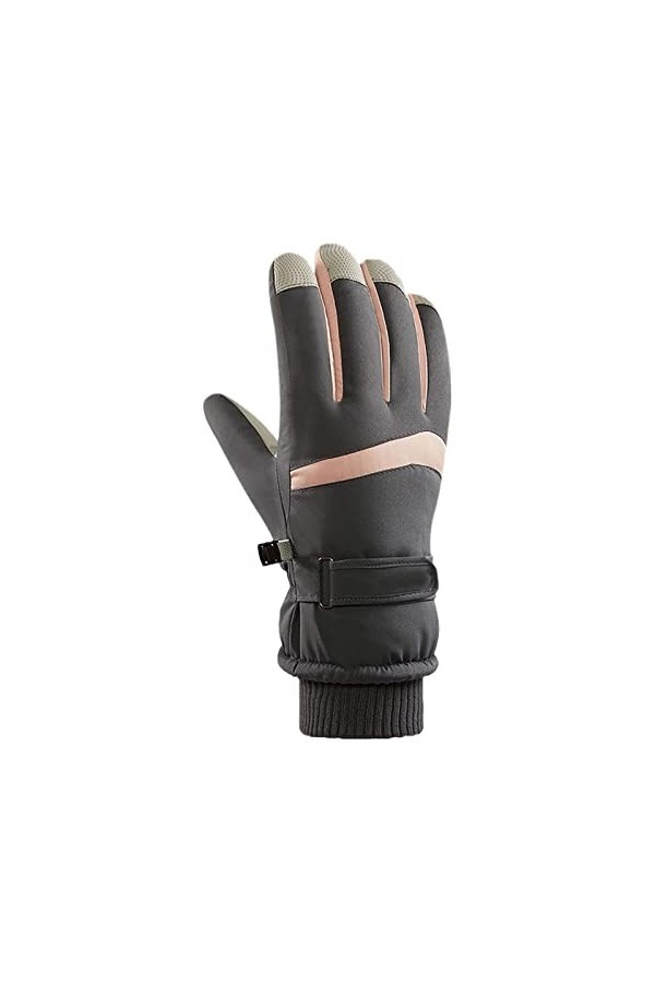 Gants sans doigts Femmes Hiver Premium Travail et Downhill Gants de Ski Mitaines en Cuir Moufles en Cuir Imperméable Hommes F