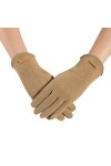 MKIUHNJ Gants dhiver Femme Automne et Hiver Stockage de Chaleur Femmes-Contraste de Couleur Américaine-Épaissis-Tent Coupe-V