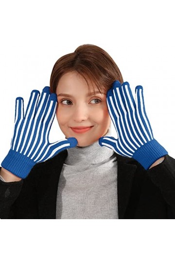 Gants sans doigts Gants dhiver doux et chauds tricotés poignet hiver chaud unisexe pour moufles, bleu, taille unique