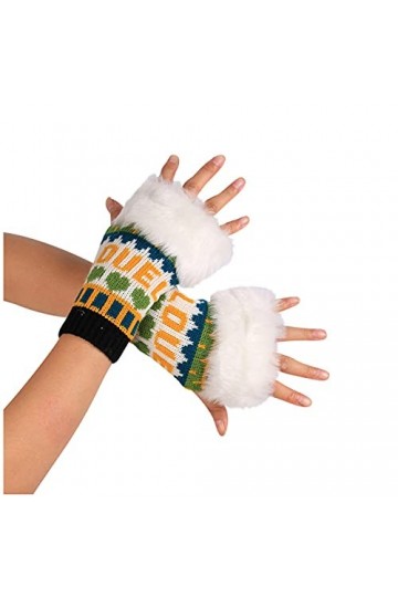 Manchettes longues avec trou pour le pouce - Gants tricotés unisexes - Moufles dhiver douces et chaudes - Gants dhiver pour