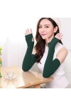 Gants Longs Gants Chauds mélange Bras tricoté Plus Chaud Cachemire avec mitaine de Pouce pour Les Femmes sans Doigts Trou Poi