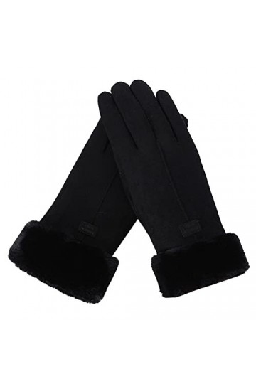HIAME Gants thermiques dhiver pour femme, gants chauds en daim pour écran tactile, doublure en polaire, épaissis, sports de 