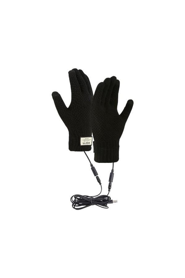 Gants dhiver, gants chauffants USB, gants à écran tactile double couche, gants chauffants pour les mains en peluche et confo