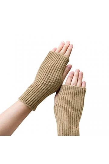 Mitaines sans doigts au poignet - Mitaines dhiver tricotées - Gants dhiver tricotés - Gants dhiver chauds - Chauffe-mains 