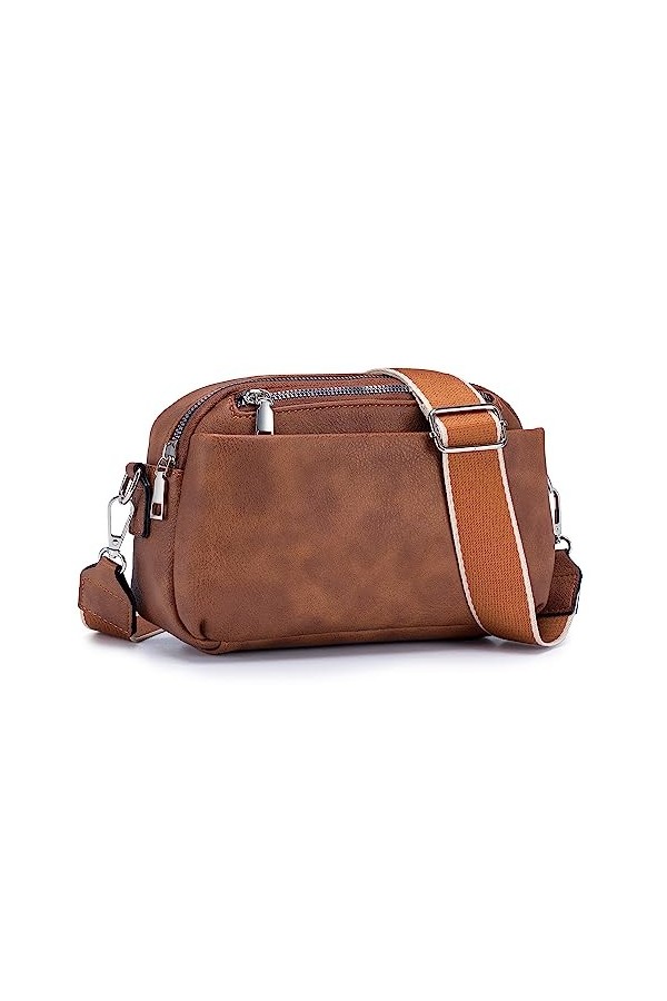 Roulens sac à bandoulière incliné, Sac bandoulière large réglable, sac de grande capacité, sac Multi - poches, sac de télépho