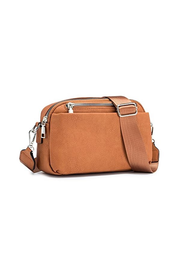 Roulens sac à bandoulière incliné, Sac bandoulière large réglable, sac de grande capacité, sac Multi - poches, sac de télépho