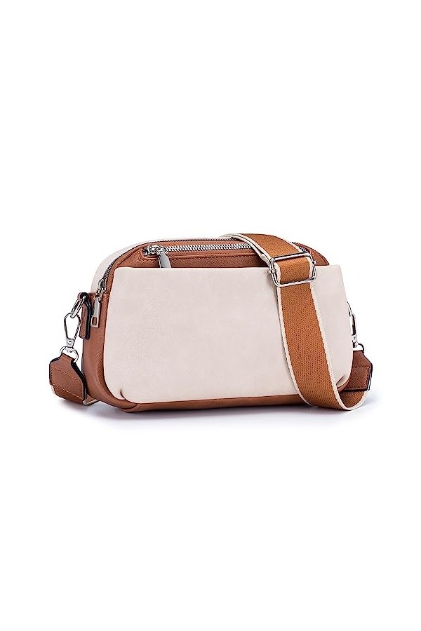 Roulens sac à bandoulière incliné, Sac bandoulière large réglable, sac de grande capacité, sac Multi - poches, sac de télépho