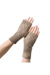 Mitaines pour femme - Noir - Gants dhiver - Manches pour femme - Chauds - Chauffe-mains Kawaii - Longueur des manchons exten