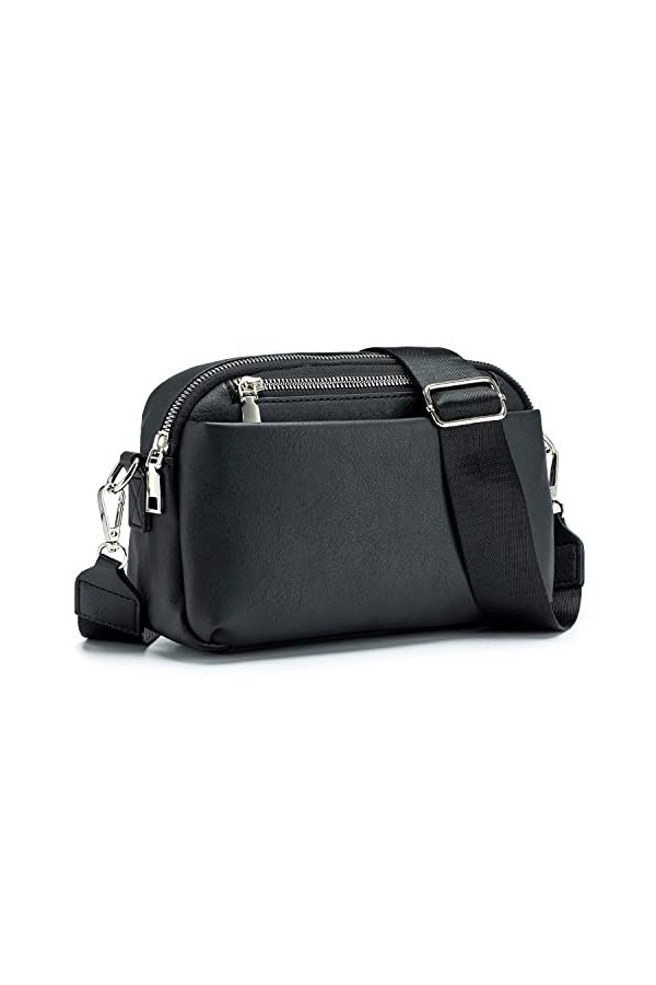 Roulens sac à bandoulière incliné, Sac bandoulière large réglable, sac de grande capacité, sac Multi - poches, sac de télépho