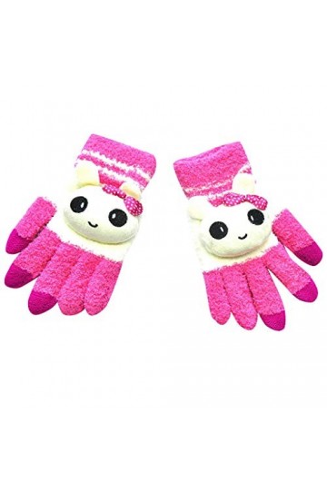 Gants dhiver épais pour adulte - Gants tricotés chauds pour femme rose vif, taille unique 