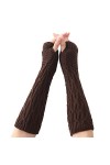NIUREDLTD Mitaines Mitaines Gants Cosplay Bras Tricot Hiver Automne Unisexe pour Kawaii Longueur Manchettes Extensible, café,