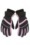 Gants dhiver dextérieur pour enfants garçons et filles - Gants de ski chauds et coupe-vent - Gants de ski durables, rose, t