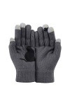 Bones Gants dextérieur en laine chaude pour femme et impression - Pour lautomne et lhiver - Pour temps froid E-gris fonc