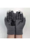 Bones Gants dextérieur en laine chaude pour femme et impression - Pour lautomne et lhiver - Pour temps froid E-gris fonc