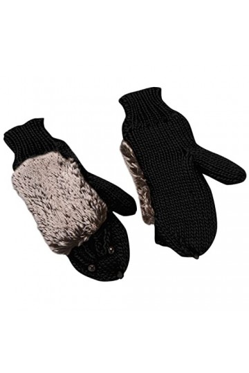 Gants Chauds Thermique Mitaines Moelleuses,Ensemble Gants Bonnet Écharpe Hiver Homme Gants Femme Chaud Moufles Pour Poussette