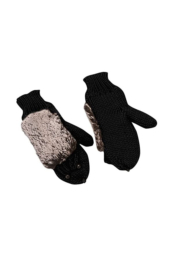 Gants Chauds Thermique Mitaines Moelleuses,Ensemble Gants Bonnet Écharpe Hiver Homme Gants Femme Chaud Moufles Pour Poussette