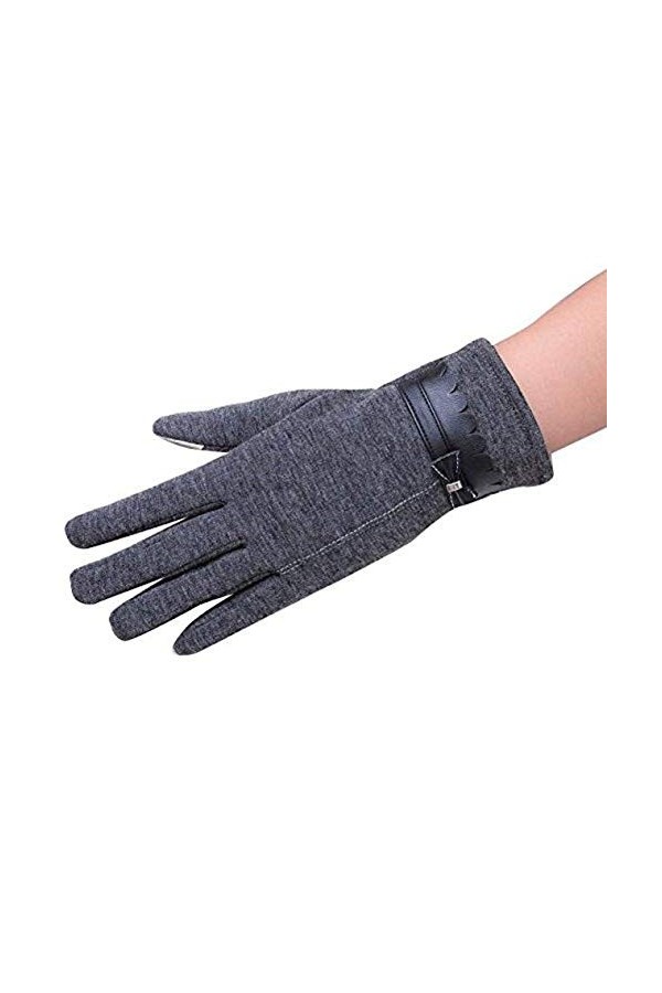 Gants Femme Automne Chaud Moufles Femmes Young Styles Hiver Bowknot Moufles Moufles Color : Grau, Size : One Size 