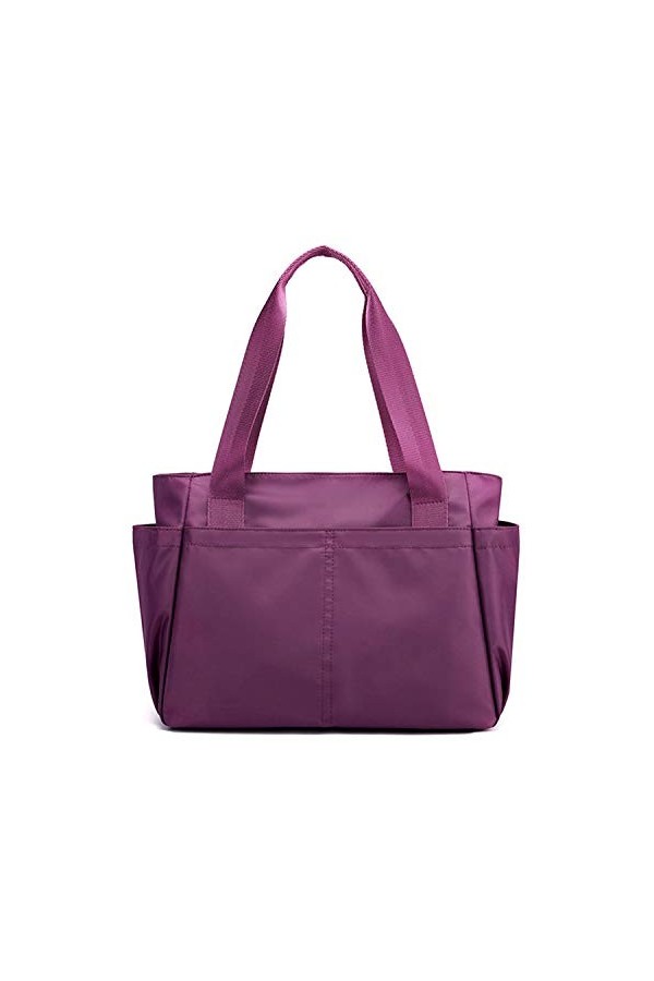 NOTAG Sac à Main Femmes, Multi-Poches Sac Cabas en Nylon Casual Voyage Sac à Bandoulière Imperméable Noir 